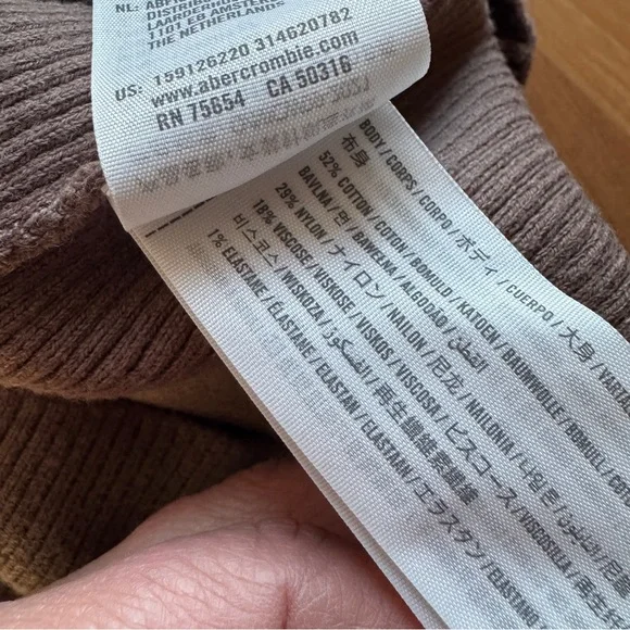 Abercrombie & Fitch maxi dress long sleeve brown cut outs sexy size S NWT - Picture 10 of 10